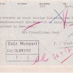 BRD - Helmbrechts 1957 10 Pfg. AFS Seuss Textilwaren Firmenkarte n. Merlesreuth