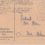 All.Bes. - Naila 7.9.45 Gebühr bezahlt Ra1 Karte n. Bad Steben Zulassungsvermerk