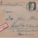 DR - 30+12 Pfg. AH Einschreibebrief Wiesbaden FA - Stadtoldendorf 17.7.44