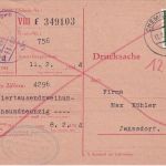 DR - 5 Pfg. AH Drucksache/Punktwertkarte Chemnitz - Jahnsdorf 1944