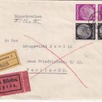 DR - 2x40+2x1 Pfg. Hindenburg Einschreibe-Eilbrief Badgastein - Berlin 30.8.38