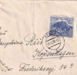 DR - 25 Pfg. WHW Bauwerke Oberrand Brief n. DÄNEMARK Kiel - Kopenhagen 31.12.39