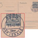 All.Bes. - Bruck ü. Hof (Saale) 1947 Poststelle I 12 Pfg. Ganzsachenkarte