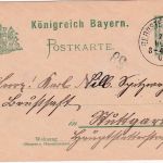 Bayern - Bernstein a.W. 25. NOV 01 seltener K1 5 Pfg. Ganzsachenkarte