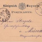 Bayern - Kronach 3/7 K1 5 Pfg. Ganzsachenkarte n. München 1878