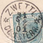 Österreich - Zwettl Ob.Oesterr. 31.12.01 farb. Neujahr-Prägekarte n. Linz