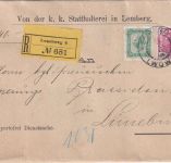 Österreich - 35+10 H. Franz_J. Einschreibebrief Lemberg 4 - Lüneburg 1906
