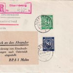 All.Bes. - 80+84 Pfg. Ziffer Einschreibebrief n. ÖSTERREICH 1948 Retour