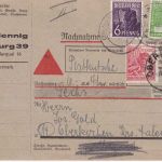 All.Bes. - 30+10+6 Pfg. Arbeiter Nachnahme-Drucksache Hamburg - Oberkochen 1946