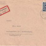 AM-Post - 16x5 Pfg. + 4 Pfg. Ziffer Einschreibebrief Ludwigsburg Weingarten 1946