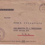 All.Bes. - 50 Pfg. Ziffer Zensurbrief n. USA Kiel - Los Angeles 5.12.47