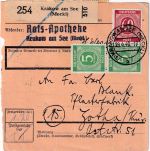 All.Bes. - 60+12x5 Pfg. Ziffer Paketkarte Krakow a. See - Gotha 29.4.46
