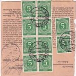 All.Bes. - 60+12x5 Pfg. Ziffer Paketkarte Krakow a. See - Gotha 29.4.46