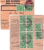 All.Bes. - 60+12x5 Pfg. Ziffer Paketkarte Krakow a. See - Gotha 29.4.46