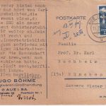 DDR - 12 Pfg. Frieden Karte Aue - München 11.7.51 - Empfänger !