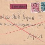 DDR - 80+24 Pfg. 5-Jahresplan Eilbrief Schafstädt ü. Merseburg - Erfurt 1954