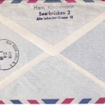 Saar - Lufthansa Erstflug Hamburg/New York Zuleitungspost ab Saarbrücken 20.4.56