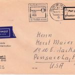 BRD - Frankfurt a.M. Luftpost-Postsache "Port paye" n. USA 1971