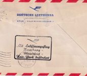 BRD - Lufthansa Erstflug Hamburg/New York Luftpost-Satzbrief 8.6.1955