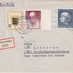 BRD - 40 Pfg. Wohlfarth u.a. Einschreibebrief Nürnberg - Berchtesgaden 1955