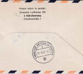 Rumänien - Lufthansa Erstflug Bukarest/Frankfurt a/M Luftpostbrief 28.8.1967