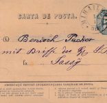 Rumänien - 5 B. Ziffer Ganzsachenkarte K2 Mihaileni - Jassy 1.1.1877