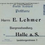 DR - 2 Pfg. K/A Ganzsachenkarte priv. Zudruck Biergroßhandlung Lehmer Halle