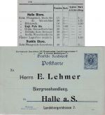 DR - 2 Pfg. K/A Ganzsachenkarte priv. Zudruck Biergroßhandlung Lehmer Halle