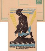 DR - 5 Pfg. Adler Verkehrsausstellung München 1925 Privatganzsache ungebraucht