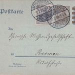 DR - 2 a. 3 Pfg. Germania Ganzsachenkarte + Zusatz Schlierbach - Barmen 1909