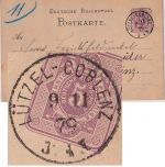 DR - Lützel-Coblenz 9.11.79 kleiner K1 5 Pfg. Ganzsachenkarte n. Mainz