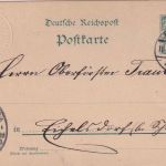 DR - 5 Pfg. Krone/Adler Ganzsachenkarte Prägung Finanzminsterium Alsfeld 1899