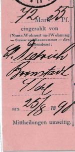 DR - Bernstadt (Schlesien) 25.8.90 KOS Einlieferungsabschnitt f. Postanweisung