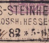 DR - Gross-Steinheim im Grossh. Hessen 18.6.82 5 Pfg. Ganzsachenkarte n. Langen