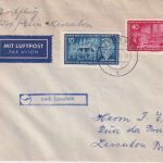 DDR - Lufthansa Erstflug FFM/Lissabon Zuleitungspost Berlin NW7 27.9.55
