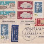 DDR - Messe-Sonderflugpost Lupo-Einschreibebrief n. USA Erfurt - Woodside 1960