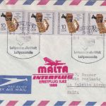 DDR - Interflug Erstflug Berlin - Malta 1989 Luftpostbrief