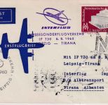 DDR - Interflug Messesonderflug Leipzig - Tirana/ALBANIEN 1960