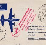 DDR - Leipzig Messe Sonderflug n. Belgrad/JUGOSLAWIEN Luftpostbrief 1960