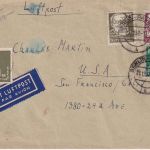 DDR - 1 DM Pieck ua. Luftpostbrief n. USA Berlin-Pankow - San Francisco 21.12.52