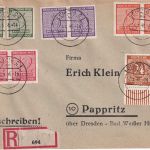 SBZ/West-Sachsen - Ziffern/geschnitten versch. Wz. Satzbrief Leipzig 2.5.46