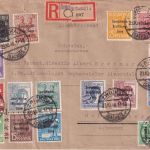 SBZ - Arbeiterserie/Überdruck Satz-R-Brief n. SCHWEDEN Zwickau 23.10.48