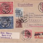 SBZ - 30+50 Pfg. Leipziger Frühjahrsmesse u.a. Einschreibebrief n. ITALIEN 1949
