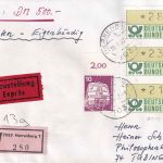 BRD - 280+230+210 Pfg. ATM im 3er-Streifen u.a. Eil-Wert-Eigenh.-Brief 1982