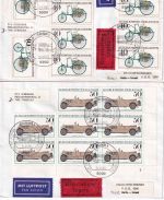 BRD - Jugend 1982 (Oldtimer) 4 FDC/Mehrfachfrankaturen n. ISRAEL portorichtig !!