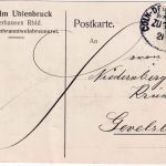 DR - Bahnpost Cöln/Deutz/Hannover Zug 213 Karte Oberhausen - Gevelsberg 1913