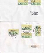 BRD - Automatenmarken (Jan 81 + Jul 82) portorichtige Mehrfachfrankaturen !!