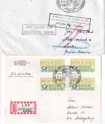 BRD - Automatenmarken (Jan 81 + Jul 82) portorichtige Mehrfachfrankaturen !!