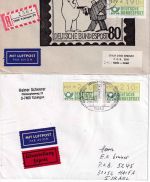 BRD - Automatenmarken (Jan 81 + Jul 82) portorichtige Mehrfachfrankaturen !!