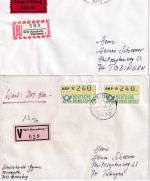 BRD - Automatenmarken (Jan 81 + Jul 82) portorichtige Mehrfachfrankaturen !!